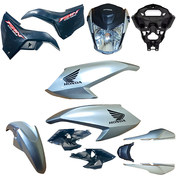 KIT CARENAGEM CG FAN 160 MODELO 2022 PRATA FORCE COMPLETO