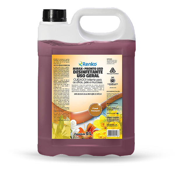 Mirax Desinfetante Alta Diluição Floral Bouquet - 5 Litros