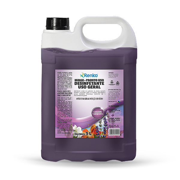 Mirax Desinfetante Alta Diluição Lavanda Campestre - 5 Litros