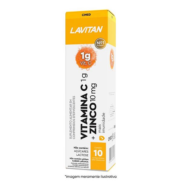 Lavitan Vitamina C + Zinco Comp. Efervescentes Sabor Laranja