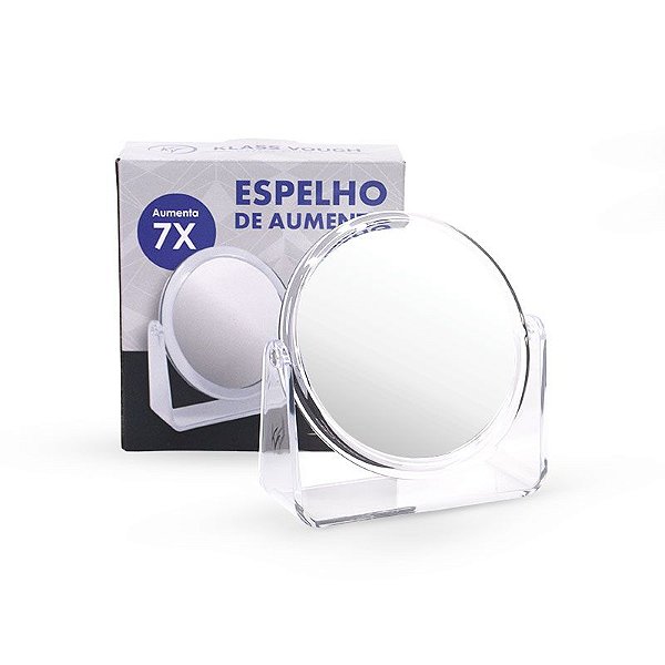 Espelho Duplo de Aumento 7x Com Suporte para Mesa (BM-2977)