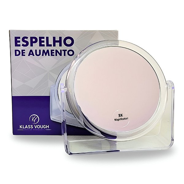Espelho Duplo de Aumento 3x Com Suporte para Mesa (BM-2969)