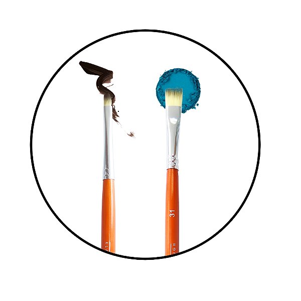 Pincel Duplo Para Sombra e Acabamento Brown Line 31