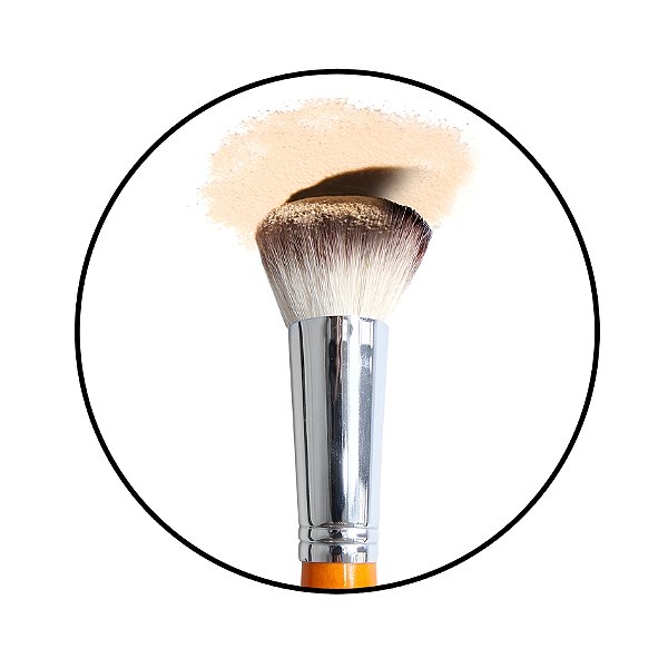 Pincel Curto Para Pó e Blush Brown Line 02