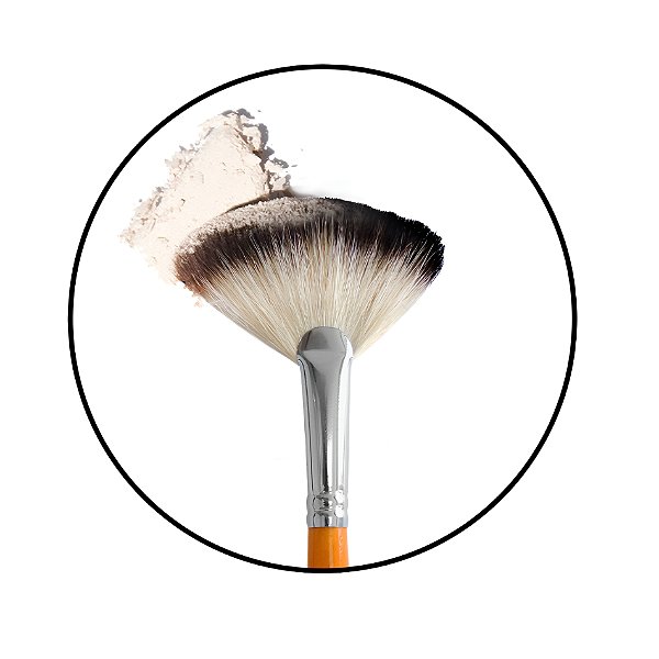 Pincel Leque Klass Vough Brown Line 06 Cerdas Naturais para Iluminador e Acabamento