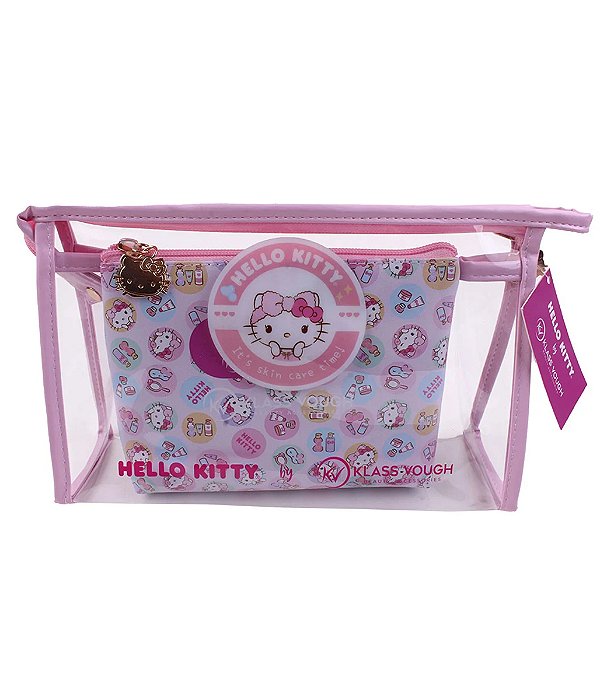 Kit de Necessaires Hello Kitty by Klass Vough: Necessaire Estampada e Transparente – KCHK-03R