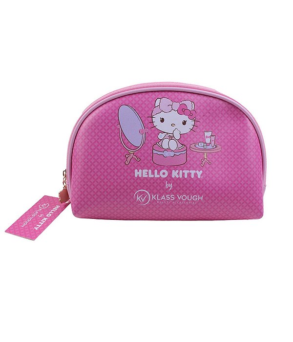 Necessaire  Hello Kitty – Rosa, Estampada, Compacta e Espaçosa — KCHK-02P