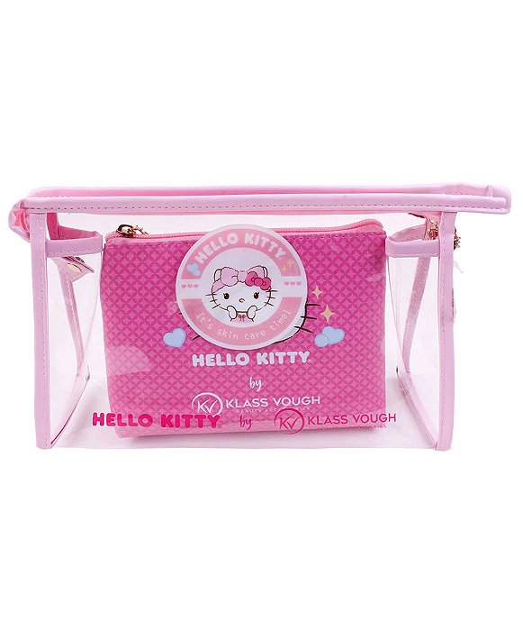 Kit Necessaire Hello Kitty – Rosa Pink, Estampada e Transparente – KCHK-03P