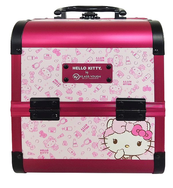 Maleta de Maquiagem Organizadora Hello Kitty Klass Vough DBHK-02R Pink com Múltiplos Compartimentos