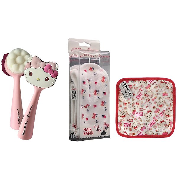 Kit Skincare com Toalha Demaquilante, Escova Facial e Faixa de Cabelo