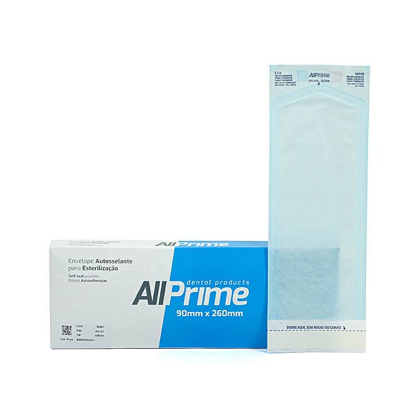 Envelope para Esterilização Autosselante 90x260mm - AllPrime