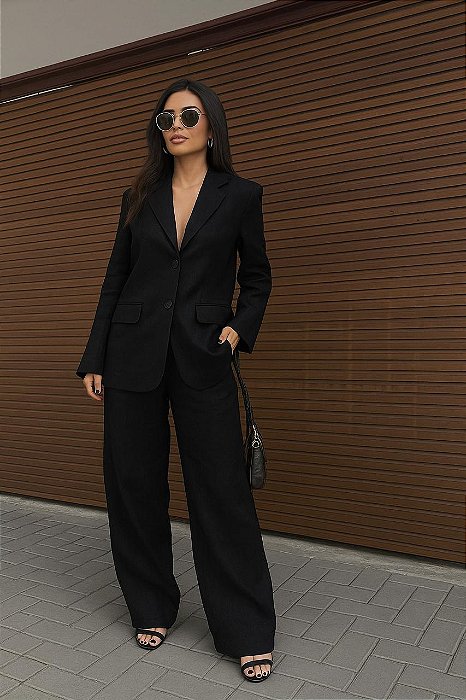 CONJUNTO CALÇA E BLAZER ALFAIATARIA - LINHO 100%
