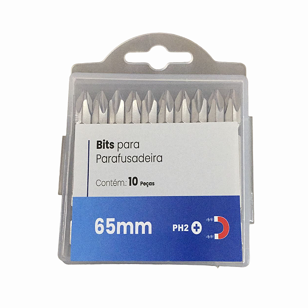 Kit Bit para Parafusadeira 65mm PH2 - 10 Unidades