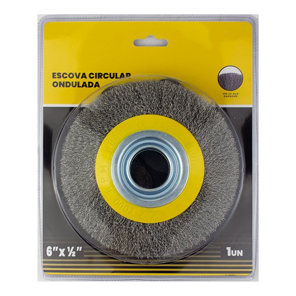 Escova Circular Arame Ondulado Esmerilhadeira - 6"x1/2"