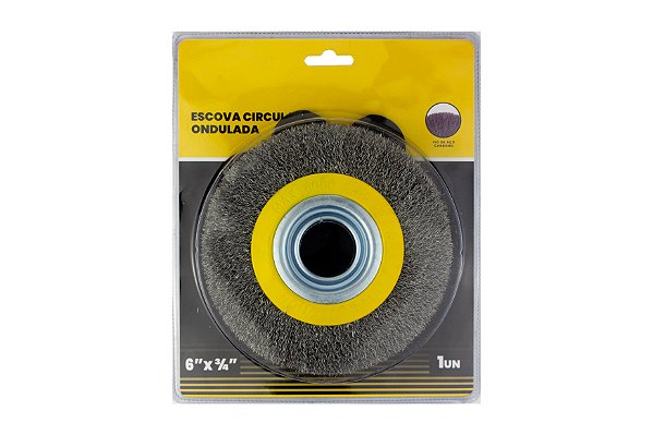 Escova Circular Arame Ondulado Esmerilhadeira - 6"x3/4"
