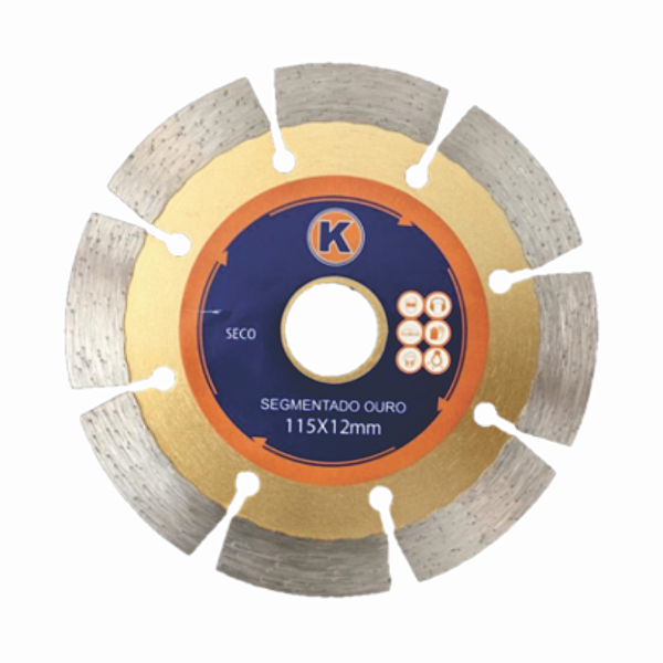 Disco Segmentado Ouro 115x12mm Seco Molhado