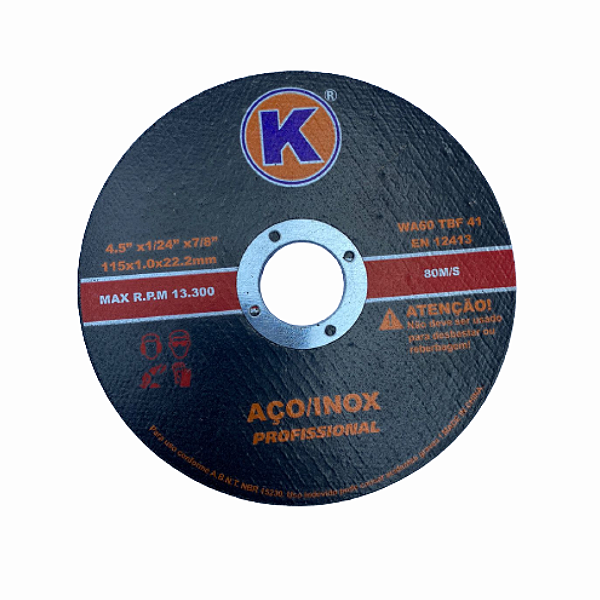 Disco de Corte para Aço Carbono e Inox 4,5" 115mm