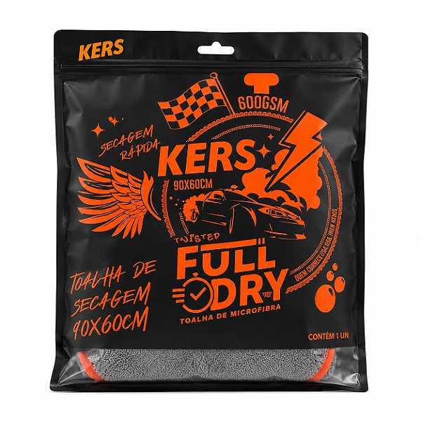 TOALHA DE SECAGEM KERS TWIST CINZA 90 X 60 600 GSM
