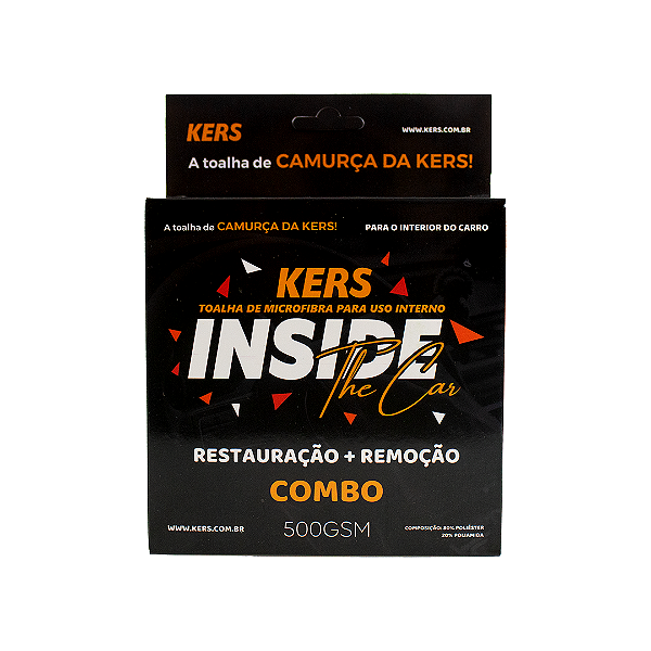KERS INSIDE THE CAR COMBO TOALHA DE MICROFIBRA 30X30CM 500GSM PARA HIGIENIZACAO E APLICACAO + REST