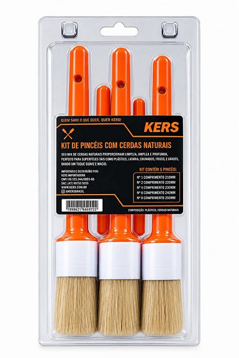 KERS KIT DE PINCEIS 7PCS COM CERDAS NATURAIS