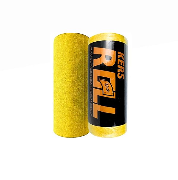 KERS ROLL TOALHA DE MICROFIBRA EM ROLO 200GSM 30X30CM 50UN AMARELO