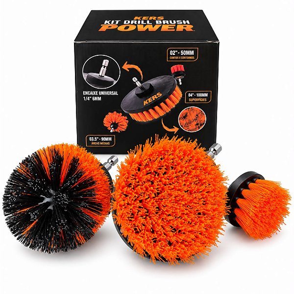 KERS KIT DRILL BRUSH POWER 3 ESCOVAS PARA PARAFUSADEIRA