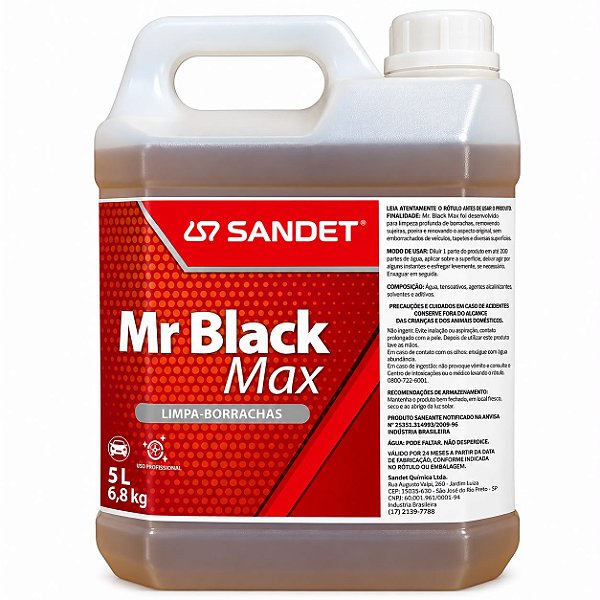 SANDET MR. BLACK MAX PRETINHO PARA PNEUS CONCENTRADO 5 LITROS