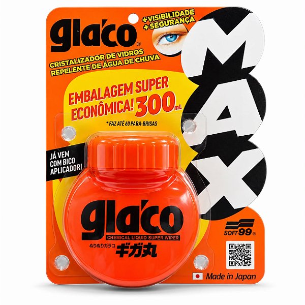 SOFT99 GLACO MAX CRISTALIZADOR DE VIDROS 300 ML