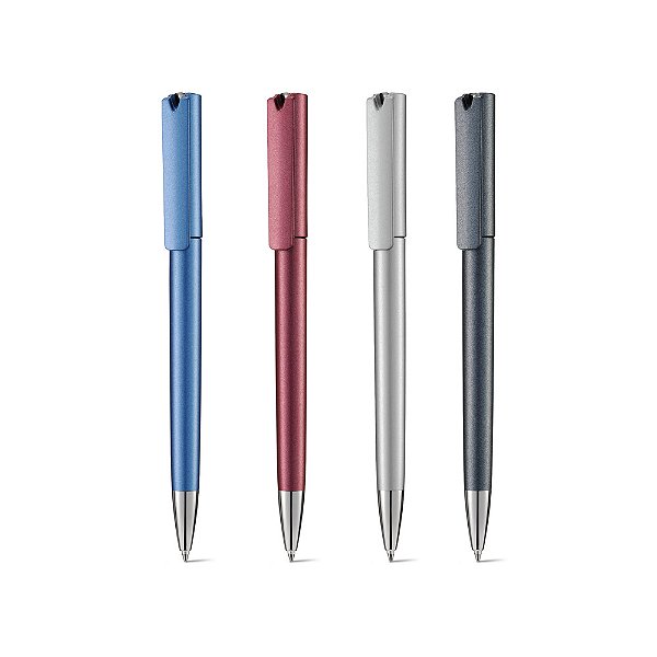 Caneta de Plásticoni com Acabamento Metalizado