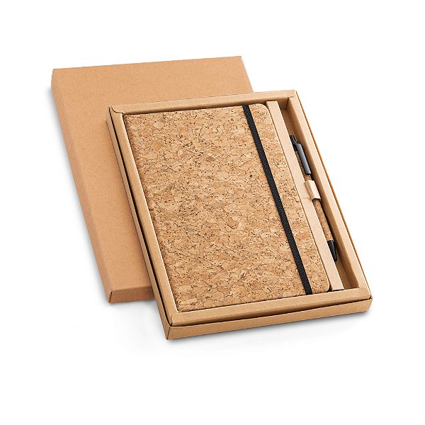 Conjunto de bloco de notas e esferográfica Ecológico Amici