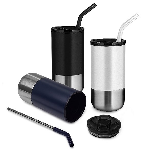Copo Inox com Canudo Mistie