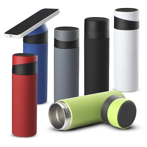 Garrafa Térmica com apoio smartphone Damier