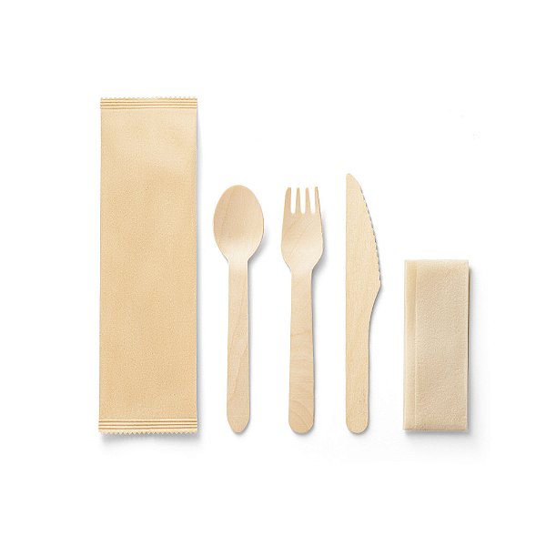 Kit de Talheres em Madeira descartáveis Jeter