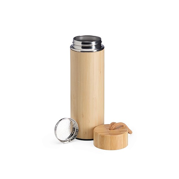 Garrafa Térmica Bambu 400ml com Infusor Alegrette