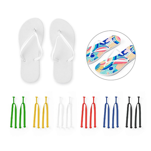 Chinelos personalizáveis em EVA e PVC Flop