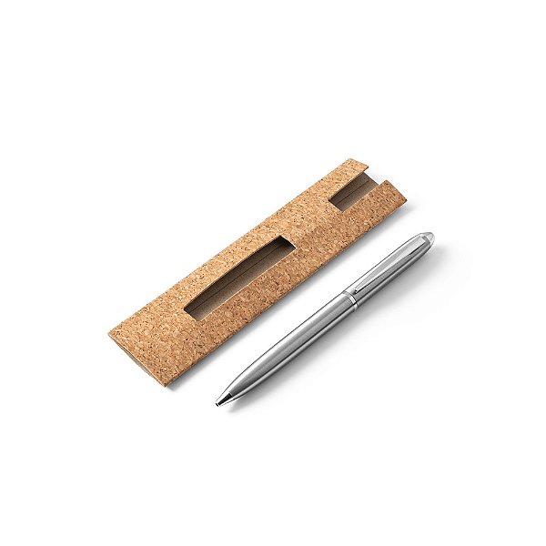 Esferográfica twist com clip em aço inox reciclado Spiral