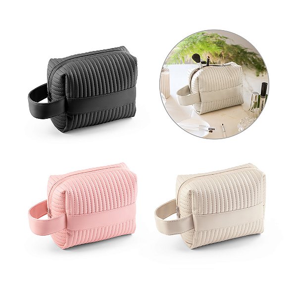 Bolsa de cosméticos em PU reciclado e poliéster Glampu