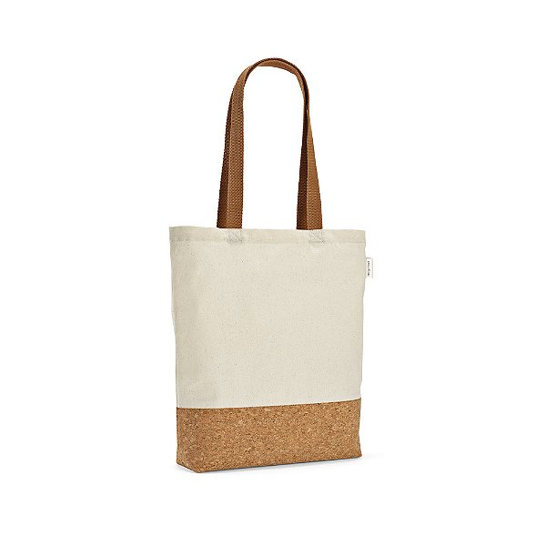 Sacola em algodão reciclado com fundo em cortiça Corky