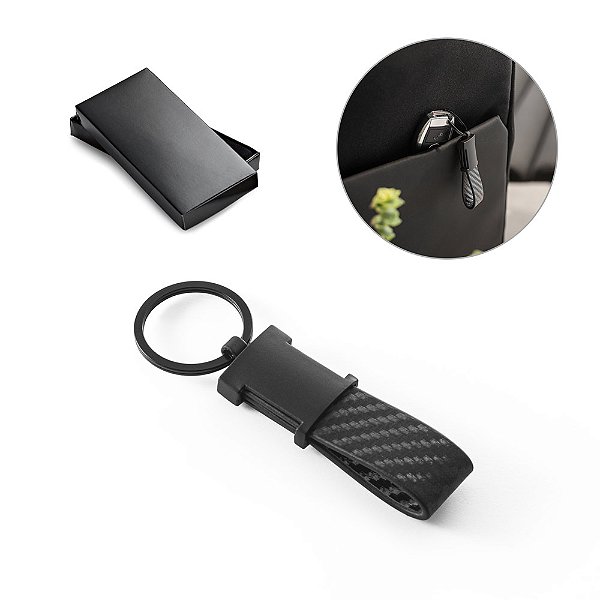 Chaveiro em sintético com textura em fibra de carbono Fibkey