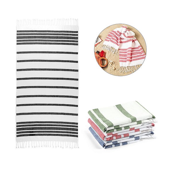 Toalha de praia em algodão e poliéster Wave