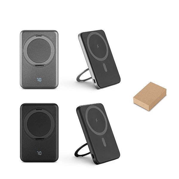 Bateria portátil magnética com carregador por indução