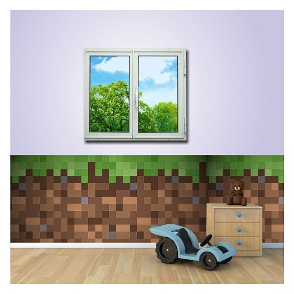 Adesivo Decorativo Parede Minecraft 1 x 1m