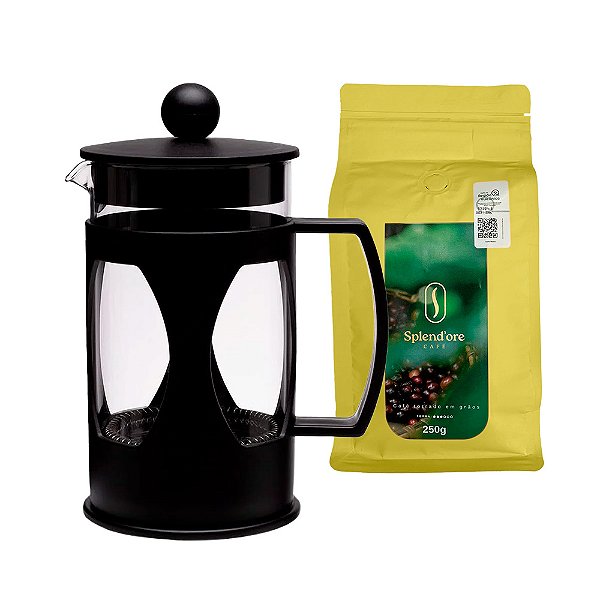 Kit Especial Prensa Francesa com Café Especial Região Vulcánica 250g Splend'ore