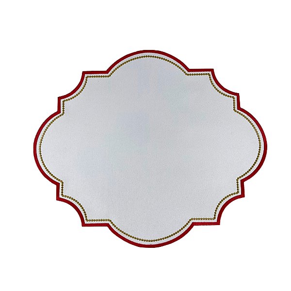 Lugar Americano Branco Clássico Bord Vermelho