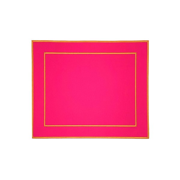 Lugar Americano Minimal Pink Bordado Laranja