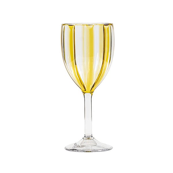 Taça Acrílico Amarelo Listrada