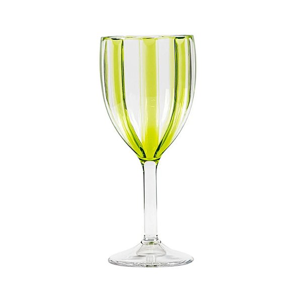 Taça Acrílico Verde Listrada