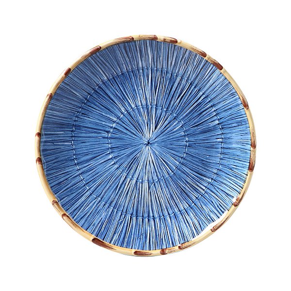 Prato Raso Palha Bambu Azul (unidade)
