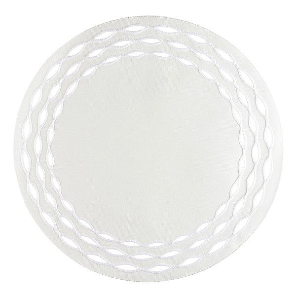 Lugar Americano Olea Branco com Bordado Branco 40 cm