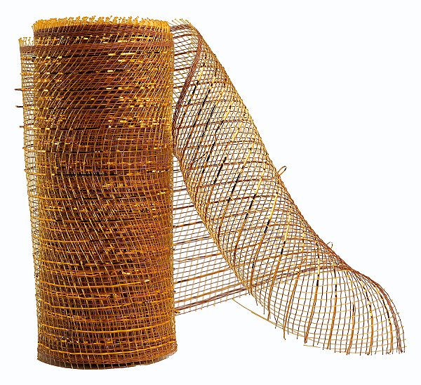 Enfeite Tela Decor PP Dourada 15cm c/5M Natal